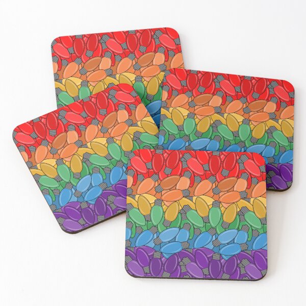 Item preview, Overlapping Christmas Lights in LGBTQ Pride Rainbow Flag Colors designed and sold by LiveLoudGraphic.