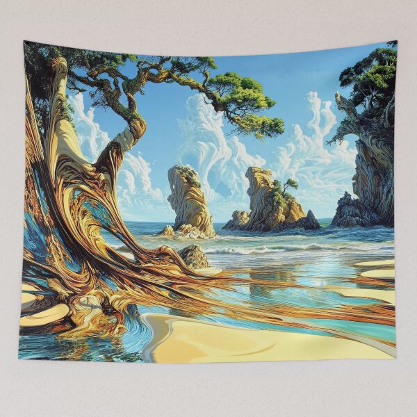 Item preview,  Liquid Shores: The Melding of Sand, Sea, and Verdant Sentinel designed and sold by bloorose.