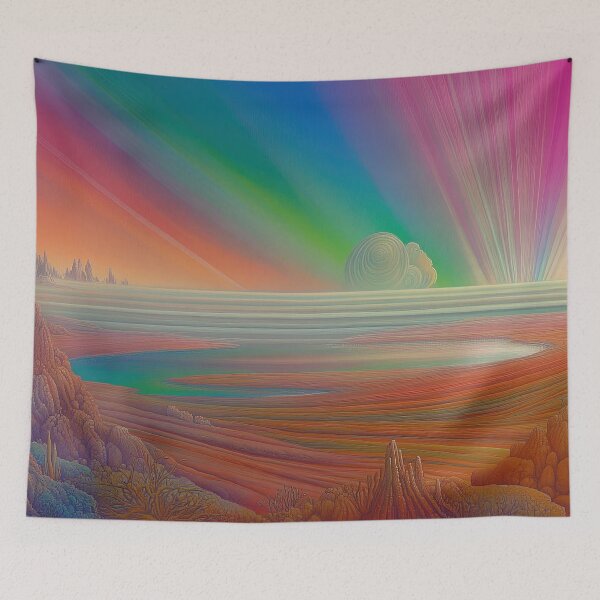 Item preview, Aurora Terra: The Prismatic Veil Over Whispering Sands designed and sold by bloorose.