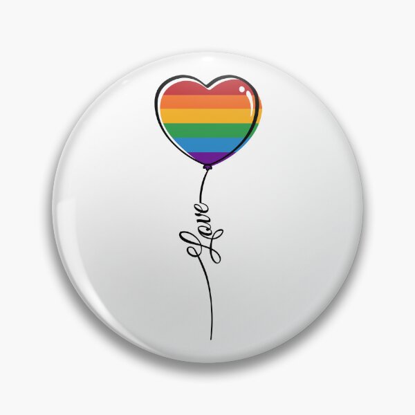 Item preview, LGBTQ Pride Minimalist Rainbow Heart Balloon with Love String  designed and sold by LiveLoudGraphic.