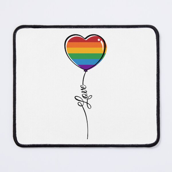 Item preview, LGBTQ Pride Minimalist Rainbow Heart Balloon with Love String  designed and sold by LiveLoudGraphic.