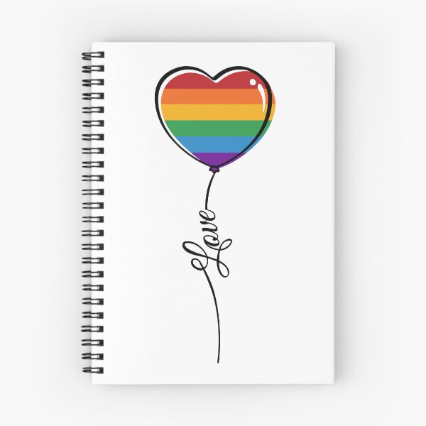 Item preview, LGBTQ Pride Minimalist Rainbow Heart Balloon with Love String  designed and sold by LiveLoudGraphic.