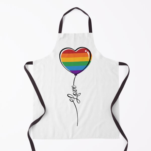 Item preview, LGBTQ Pride Minimalist Rainbow Heart Balloon with Love String designed and sold by LiveLoudGraphic.