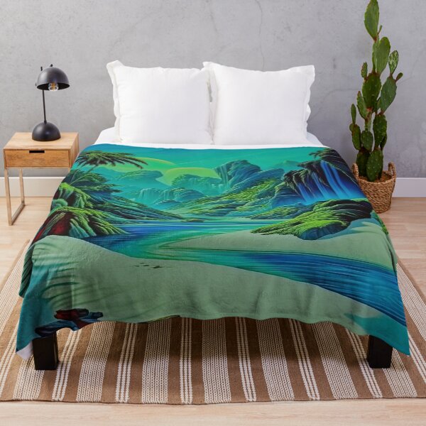 Item preview, Azure Cascade Sanctuary: The Emerald Valley's Hidden Falls designed and sold by bloorose.