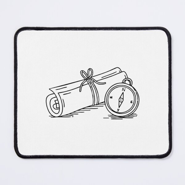 Item preview, Map rolled up and tied with a string, placed beside a compass designed and sold by rasagamastore.