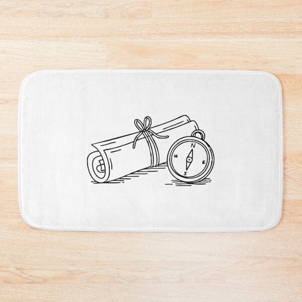 Item preview, Map rolled up and tied with a string, placed beside a compass designed and sold by rasagamastore.
