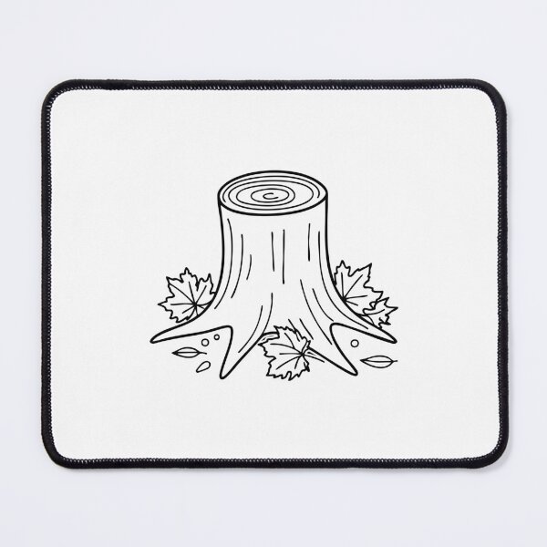 Item preview, Maple tree stump with fallen leaves scattered around it designed and sold by rasagamastore.