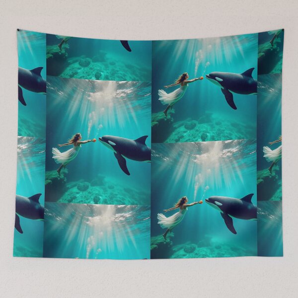 Item preview, Playing with Orka in a tropical lagoon  designed and sold by PhilDreams.