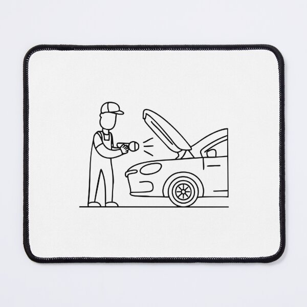 Item preview, Car mechanic opening the hood, inspecting the engine with a flashlight designed and sold by rasagamastore.