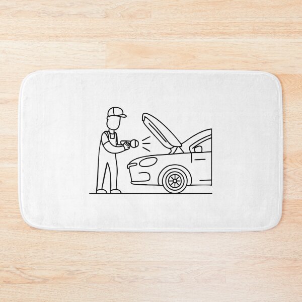 Item preview, Car mechanic opening the hood, inspecting the engine with a flashlight designed and sold by rasagamastore.