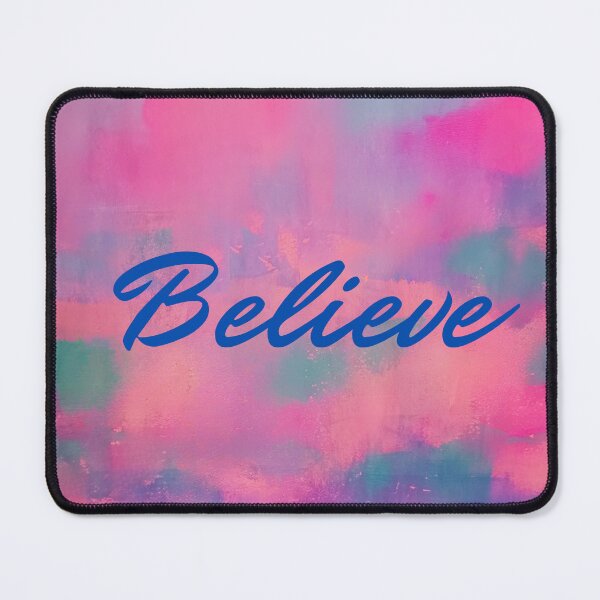 Item preview, "Believe" Colorful Abstract Print - Blue Text designed and sold by FABOArt.