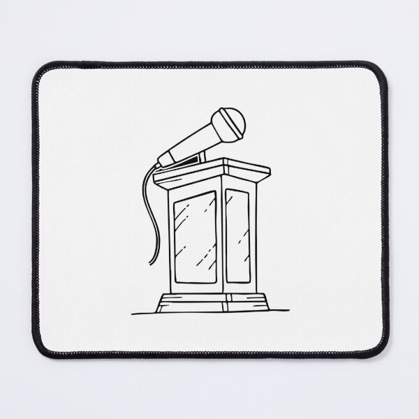 Item preview, Microphone on a podium set up for a speech designed and sold by rasagamastore.
