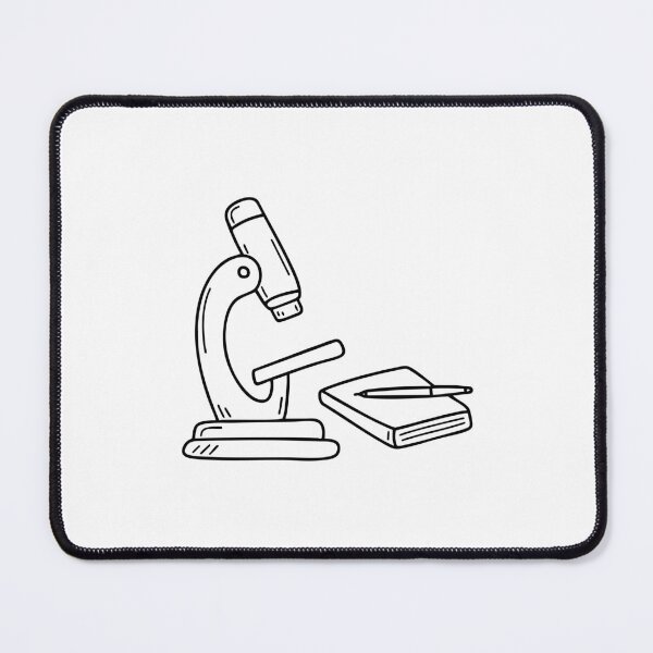 Item preview, Microscope with a small notebook and pen next to it designed and sold by rasagamastore.