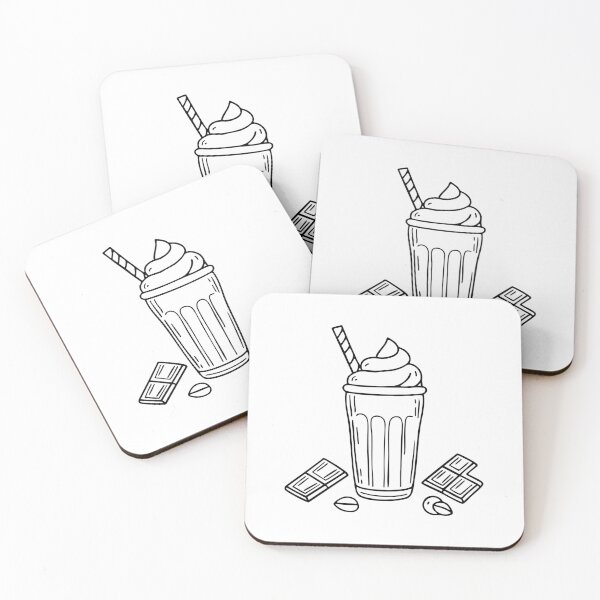 Item preview, A milkshake with whipped cream, surrounded by scattered chocolate bars and nuts designed and sold by rasagamastore.