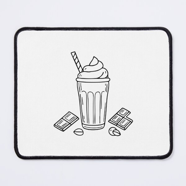 Item preview, A milkshake with whipped cream, surrounded by scattered chocolate bars and nuts designed and sold by rasagamastore.