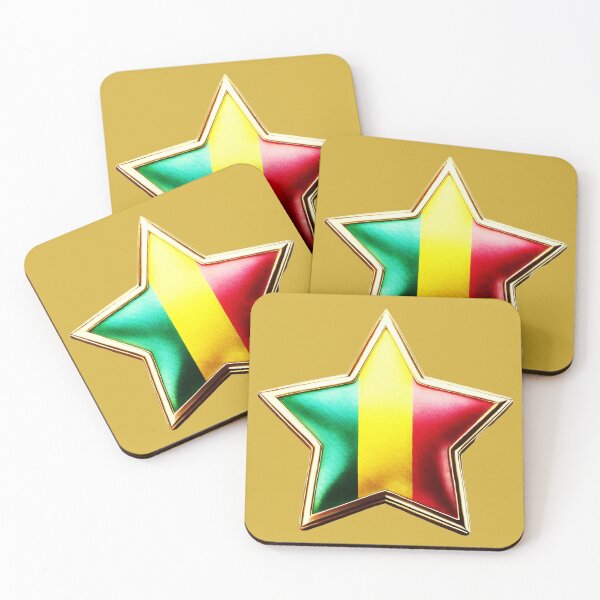 Item preview, Mali Pride - Shiny Green, Yellow & Red Flag Star Design designed and sold by Highlandkings.