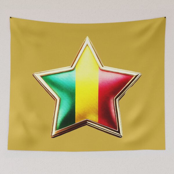Item preview, Mali Pride - Shiny Green, Yellow & Red Flag Star Design designed and sold by Highlandkings.
