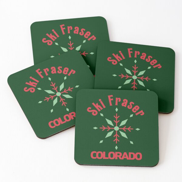 Aperçu de l'œuvre Ski de Noël Fraser Colorado - Texte rouge créée et vendue par TimelessLocales.