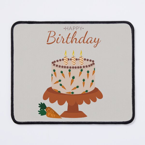 Item preview, Happy Birthday card design with a Carrot Cake and Candles	 designed and sold by AlginaPugachova.
