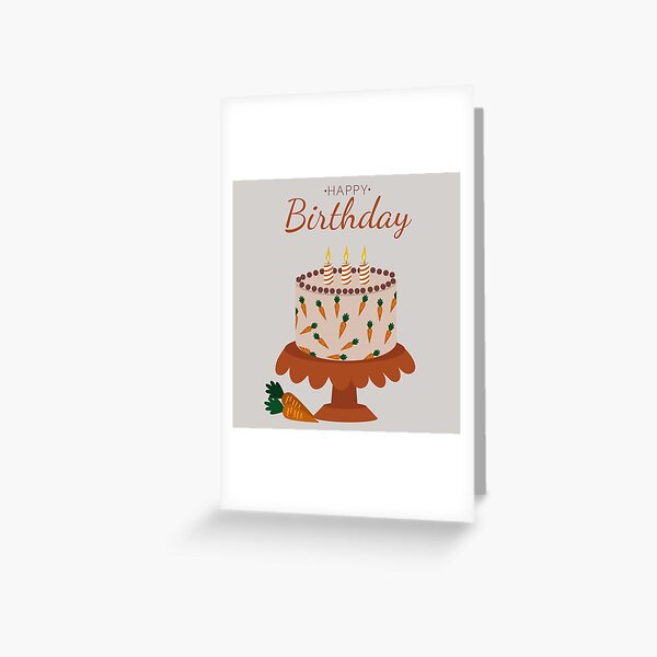 Item preview, Happy Birthday card design with a Carrot Cake and Candles	 designed and sold by AlginaPugachova.