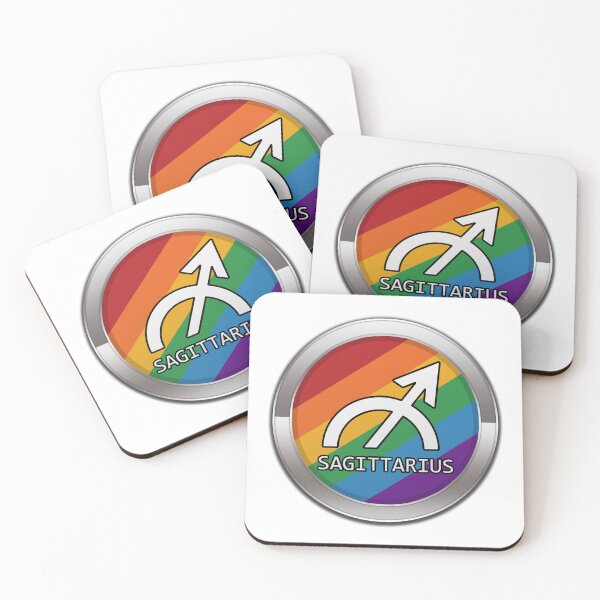 Item preview, Sagittarius Zodiac Symbol in LGBTQ Rainbow Pride Flag Colors Horoscope designed and sold by LiveLoudGraphic.