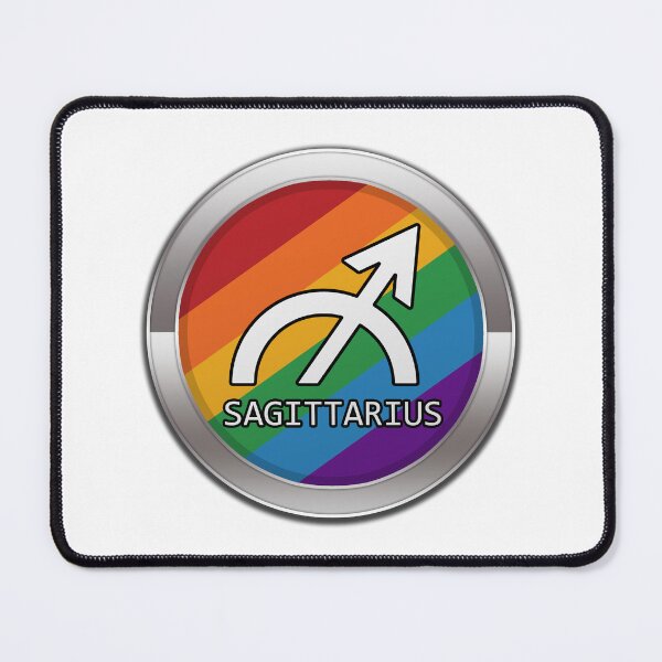 Item preview, Sagittarius Zodiac Symbol in LGBTQ Rainbow Pride Flag Colors Horoscope designed and sold by LiveLoudGraphic.