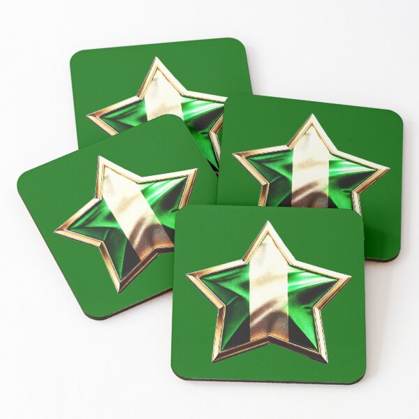 Item preview, Nigeria Pride - Shiny Green & White Flag Star Design designed and sold by Highlandkings.