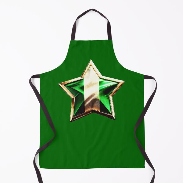 Item preview, Nigeria Pride - Shiny Green & White Flag Star Design designed and sold by Highlandkings.