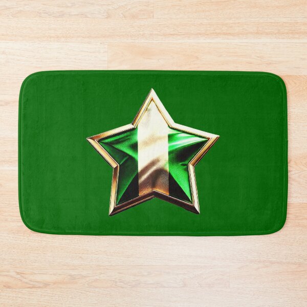 Item preview, Nigeria Pride - Shiny Green & White Flag Star Design designed and sold by Highlandkings.