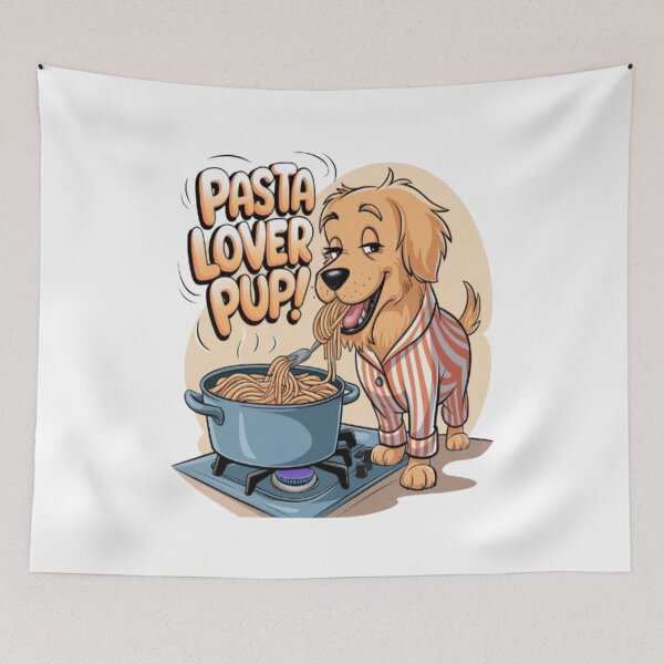 Item preview, Pasta Lover Pup – Cute Golden Retriever Cooking Spaghetti designed and sold by Petpixy.