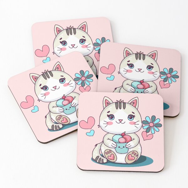 Item preview, Kawaii cute kitty eating kawaii ice cream designed and sold by altairaleon.