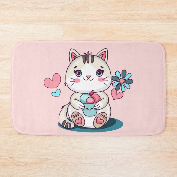 Item preview, Kawaii cute kitty eating kawaii ice cream designed and sold by altairaleon.