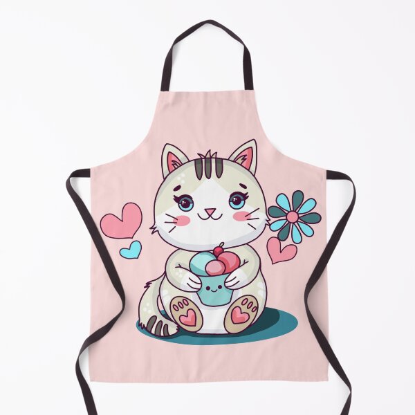 Item preview, Kawaii cute kitty eating kawaii ice cream designed and sold by altairaleon.