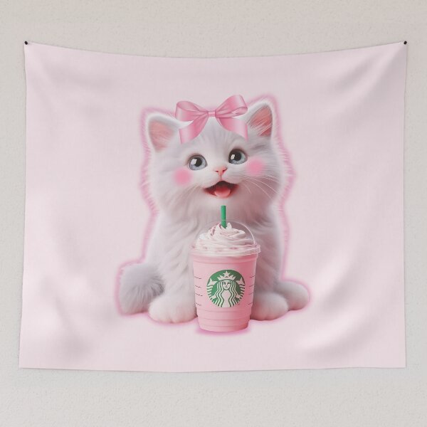 Item preview, Kawaii Pink Drink Kitty designed and sold by st4rlit3 st4rbrit3.