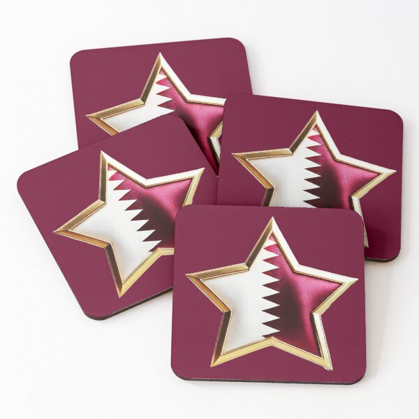 Item preview, Qatar Pride - Shiny Maroon & White Flag Star Design designed and sold by Highlandkings.