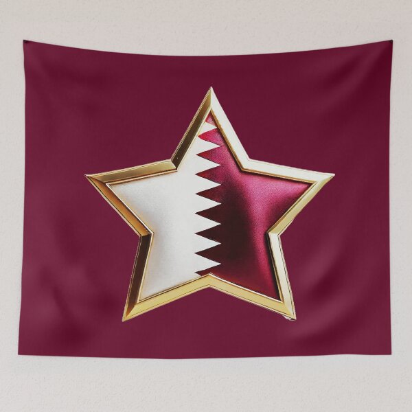 Item preview, Qatar Pride - Shiny Maroon & White Flag Star Design designed and sold by Highlandkings.