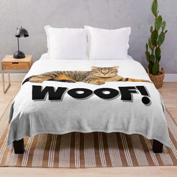 Item preview, Funny Tabby Cat Saying "WOOF!" – Cute & Quirky Cat Meme designed and sold by Fredster1966.