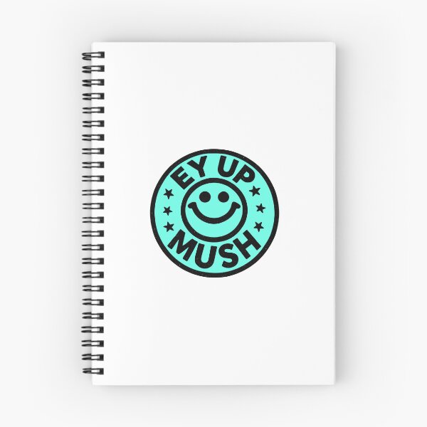 Item preview, EY UP MUSH – Acid House Northern Smiley Logo - Blue designed and sold by ChipPaperPress.