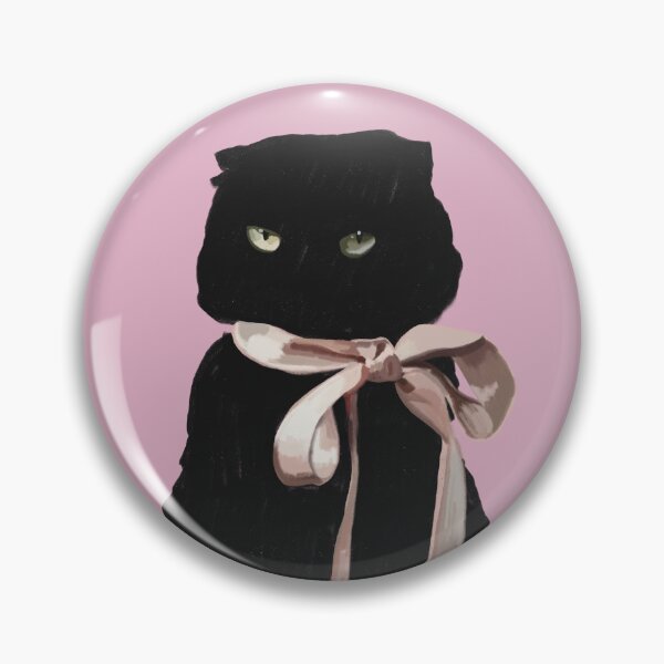 Item preview, Aesthetic Black Cat With Pink Bow designed and sold by daniasdesigns.