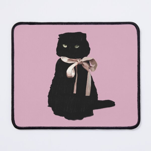 Item preview, Aesthetic Black Cat With Pink Bow designed and sold by daniasdesigns.