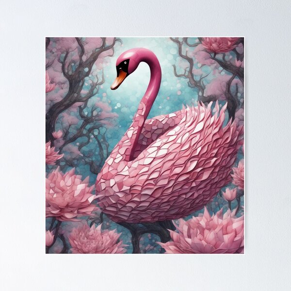 Item preview, Mosaic Pink Swan designed and sold by purplesensation.