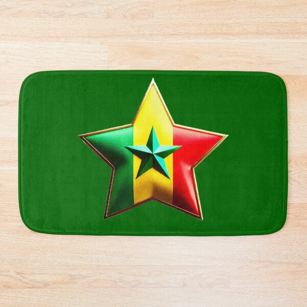 Item preview, Senegal Pride - Shiny Green, Yellow & Red Flag Star Design designed and sold by Highlandkings.