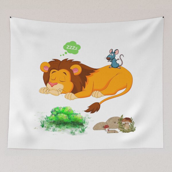 Item preview, Sleeping lion with mouse on back designed and sold by LaUnArt.