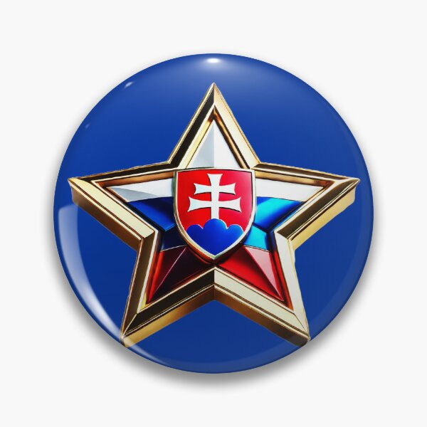 Item preview, Slovakian Pride - Shiny Red, White & Blue Flag Star Design designed and sold by Highlandkings.