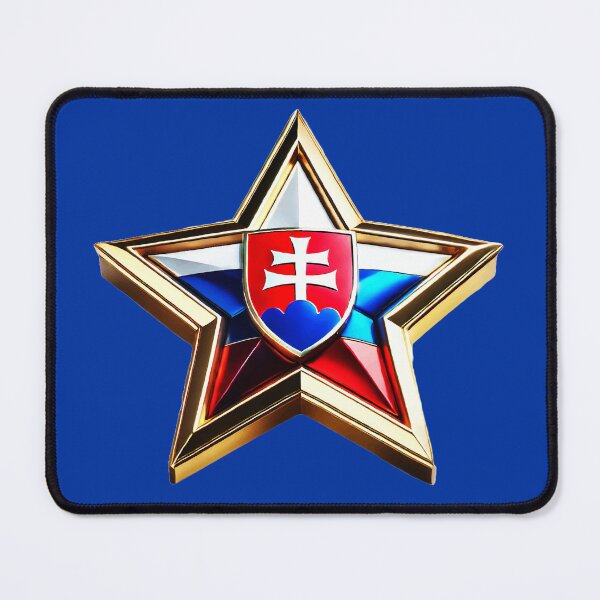 Item preview, Slovakian Pride - Shiny Red, White & Blue Flag Star Design designed and sold by Highlandkings.