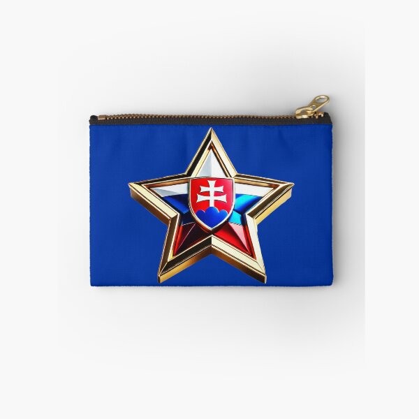 Item preview, Slovakian Pride - Shiny Red, White & Blue Flag Star Design designed and sold by Highlandkings.
