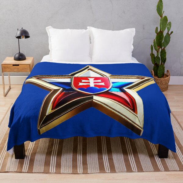 Item preview, Slovakian Pride - Shiny Red, White & Blue Flag Star Design designed and sold by Highlandkings.