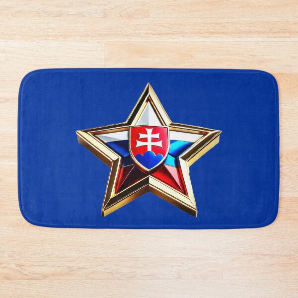 Item preview, Slovakian Pride - Shiny Red, White & Blue Flag Star Design designed and sold by Highlandkings.