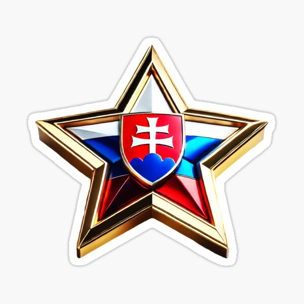 Artikel-Vorschau von Slowakischer Stolz - Glänzendes rot-weiß-blaues Flaggenstern-Design, designt und verkauft von Highlandkings.