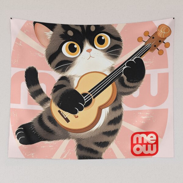 Item preview, Cat playing guitar designed and sold by Witch Cat.